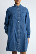 Rylan Elena Shirt Dress - Mid Blue Wash