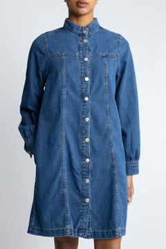 Rylan Elena Shirt Dress - Mid Blue Wash
