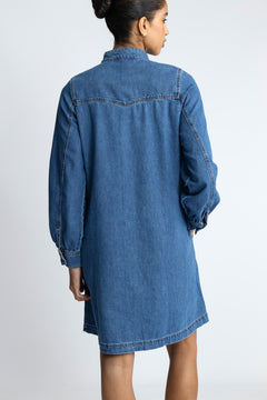 Rylan Elena Shirt Dress - Mid Blue Wash