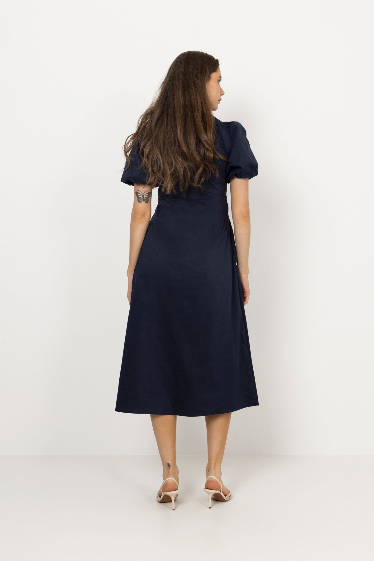 Illana Poplin Dress - Navy