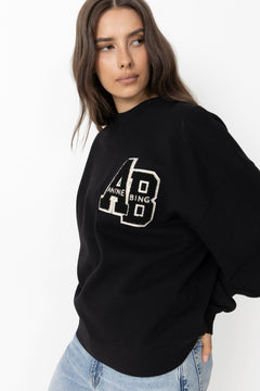 Miles Oversized Sweatshirt Letterman - Black
