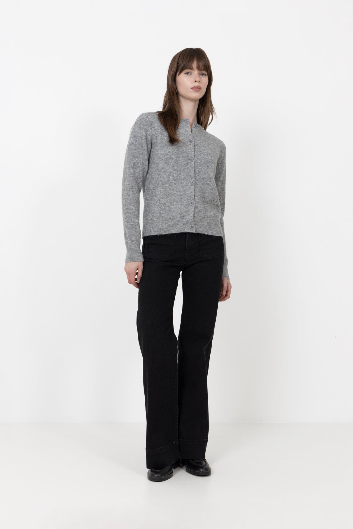 Nor Short Cardigan - Grey Melange