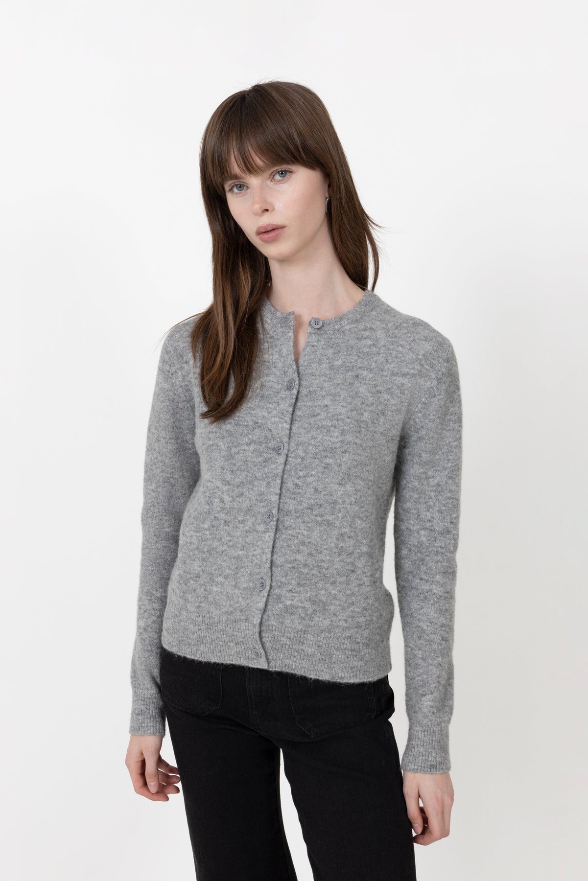 Nor Short Cardigan - Grey Melange
