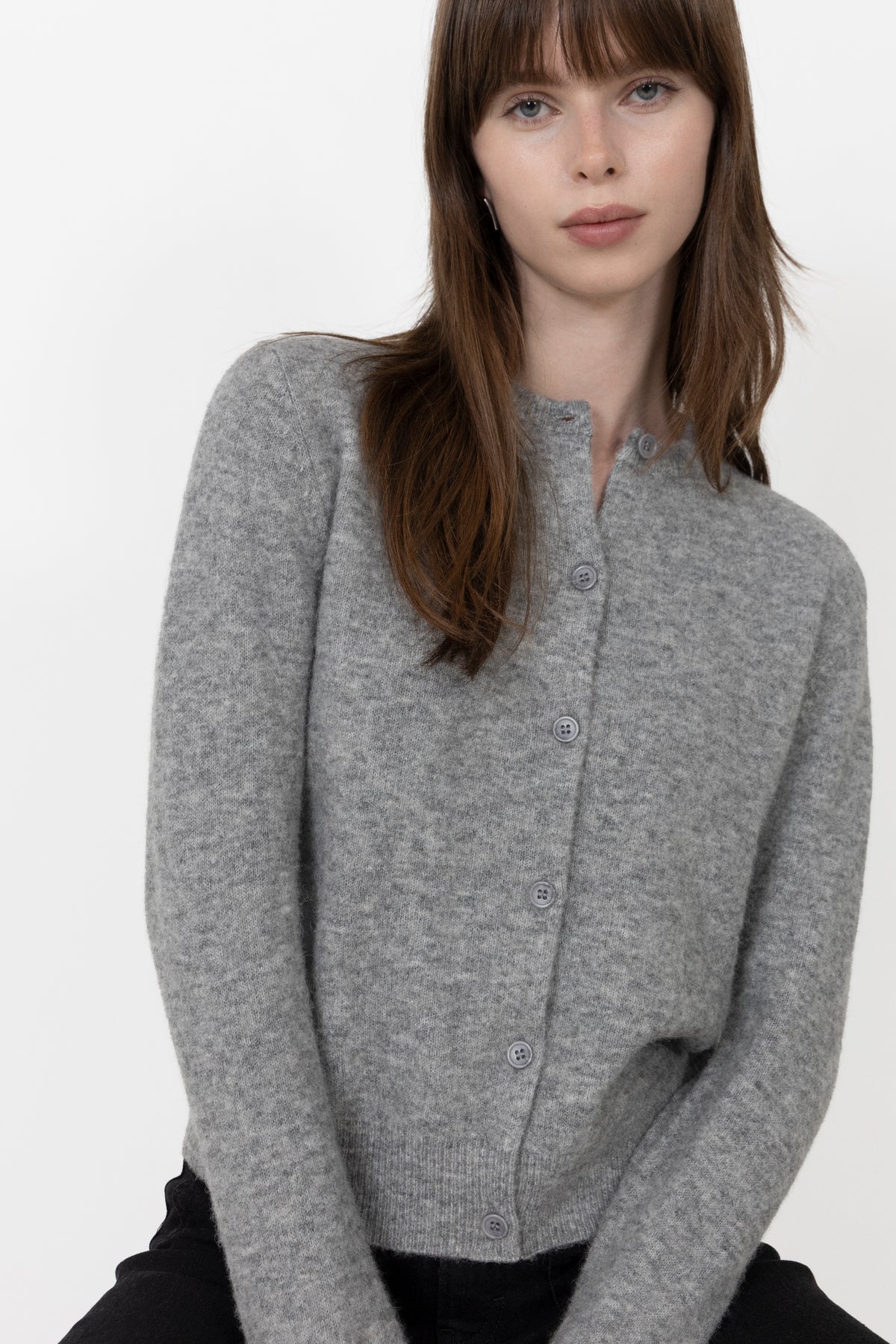Nor Short Cardigan - Grey Melange