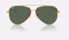 Aviator Reverse - Green - Polished Gold