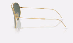 Aviator Reverse - Green - Polished Gold