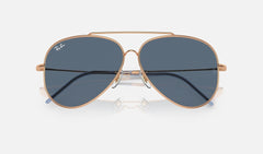 Aviator Reverse - Blue - Polished Rose Gold