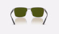 RB3721CH - Black On Silver - Green Mir Blue Polar