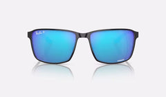 RB3721CH - Black On Silver - Green Mir Blue Polar
