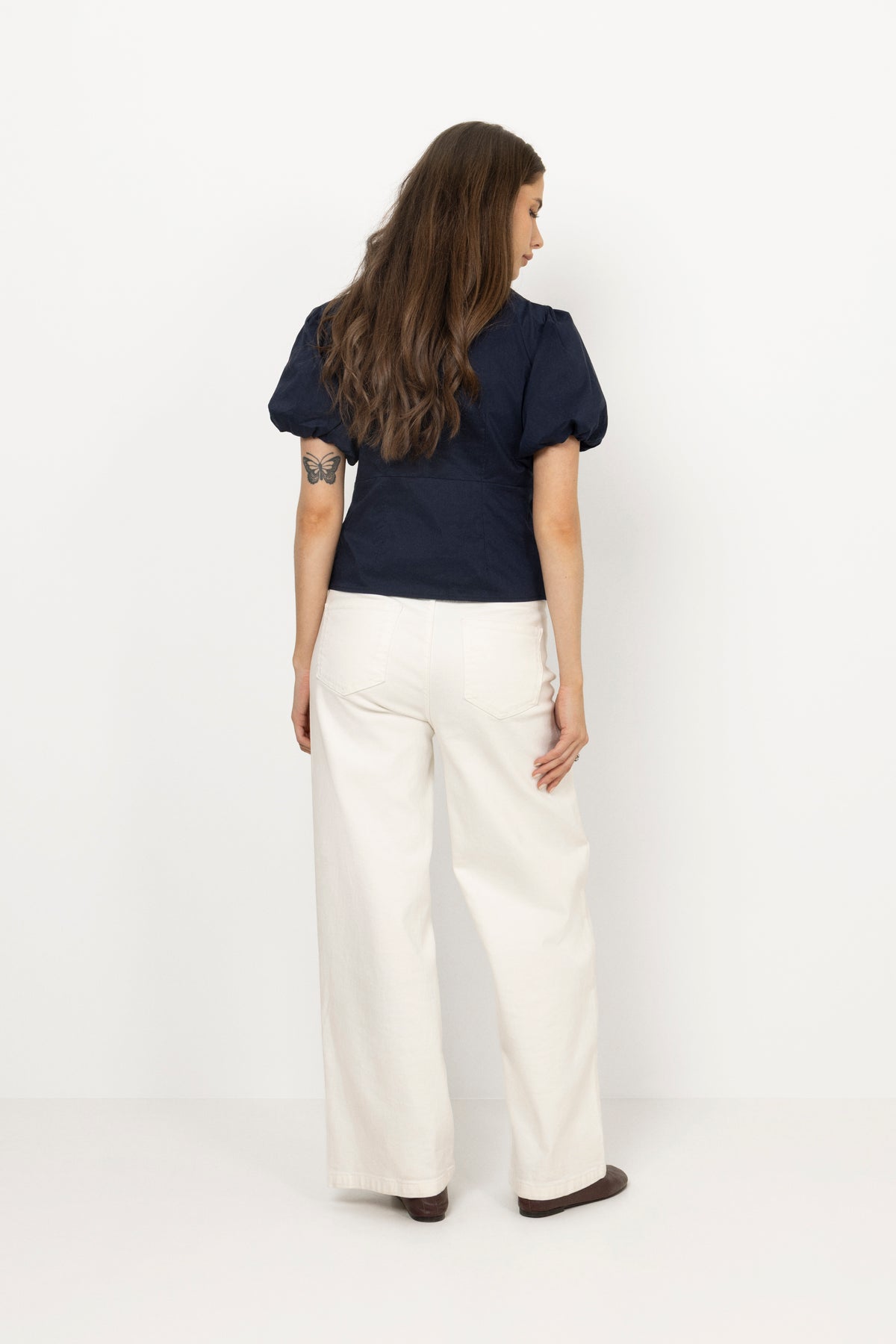 Irina Poplin Blouse - Navy