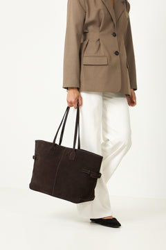 Lesley Tote Bag - Suede Chocolate