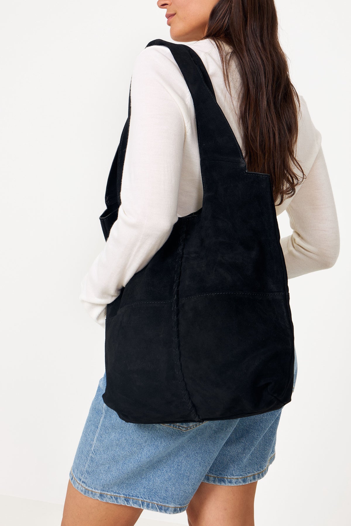 Suede Demi Bag - Black