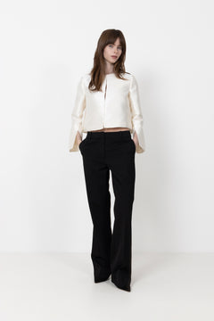 Ruthie Cropped Long Sleeve Blouse - Ivory