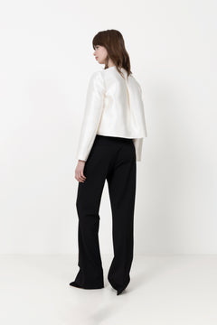 Ruthie Cropped Long Sleeve Blouse - Ivory