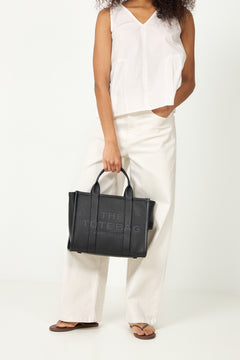 The Leather Medium Tote - Black