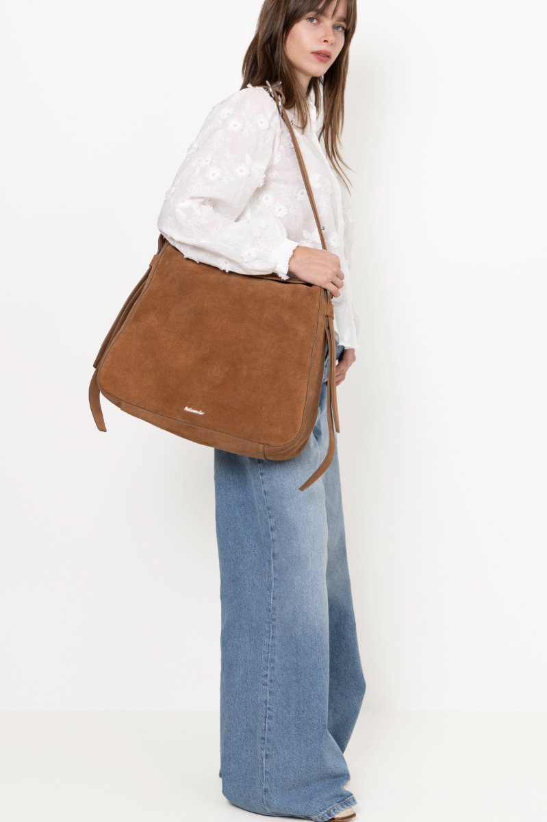 Bud Slouchy Suede Tote - Camel