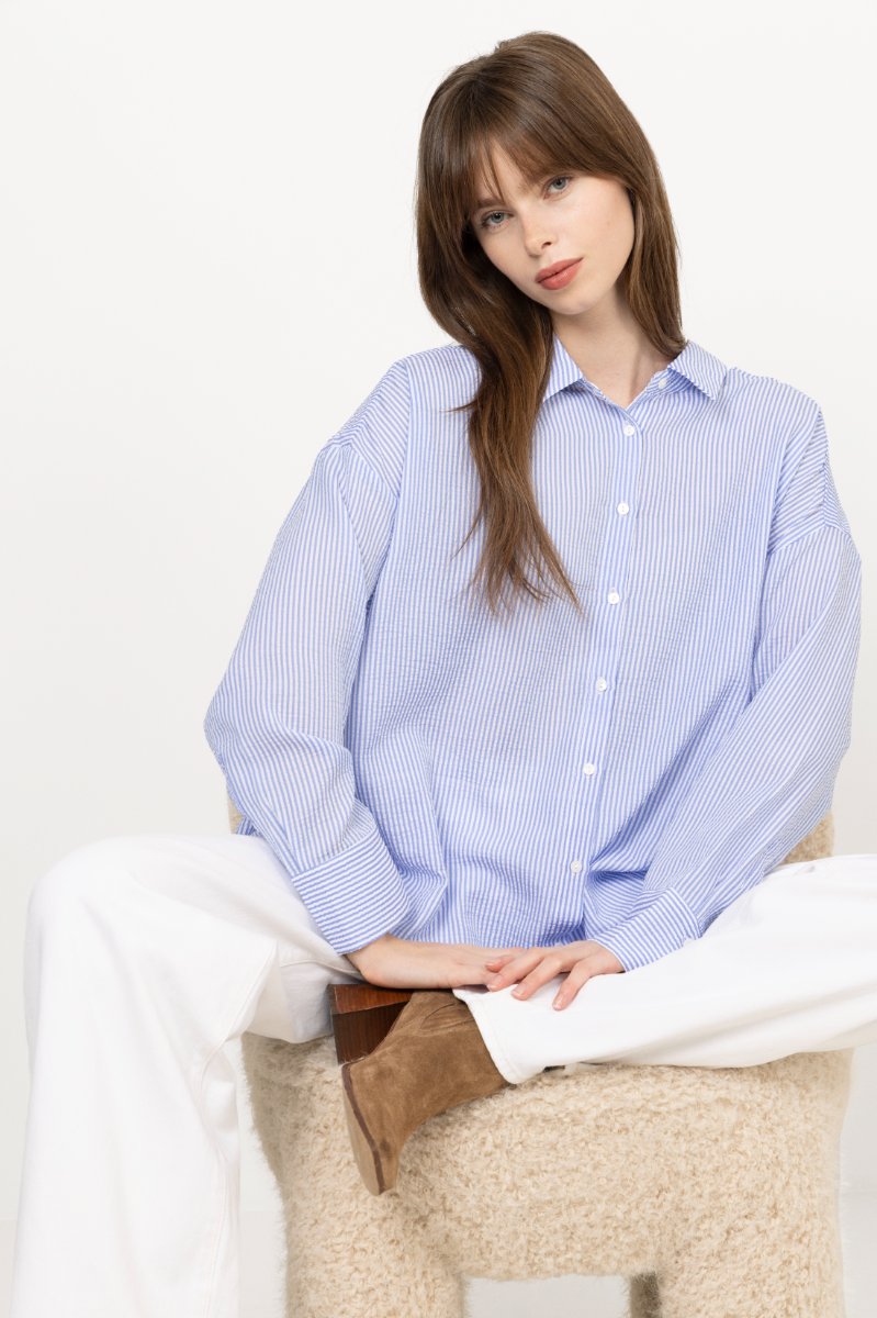 Sonja Shirt - Blue/White Stribe