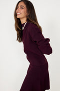 Paulina Knit Blouse - Wine