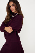 Paulina Knit Blouse - Wine