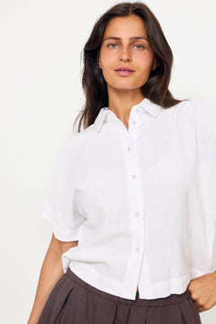 Viva Ss Cropped Sun Shirt Noos - Snow White