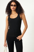 Anna U-Neck Tank Top Noos - Black