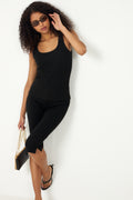 Anna U-Neck Tank Top Noos - Black