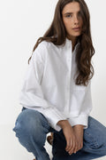 Astha Ls Cropped Boxy Shirt - Bright White