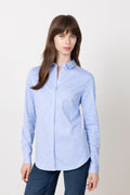 Romie Ls Striped Fitted Shirt - Bright White Blue