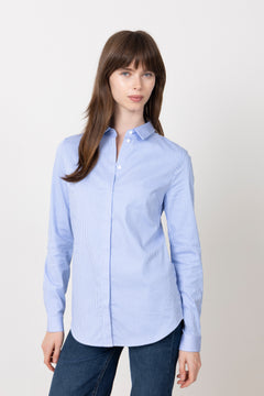 Romie LS Striped Fitted Shirt - Bright White Blue