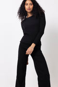 Anna Ls Crew Neck Tee S - Black