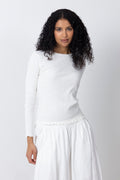 Anna Ls Crew Neck Tee S - Snow White