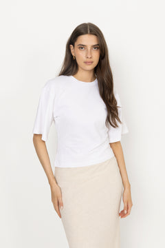 Asha Boxy Tee - White