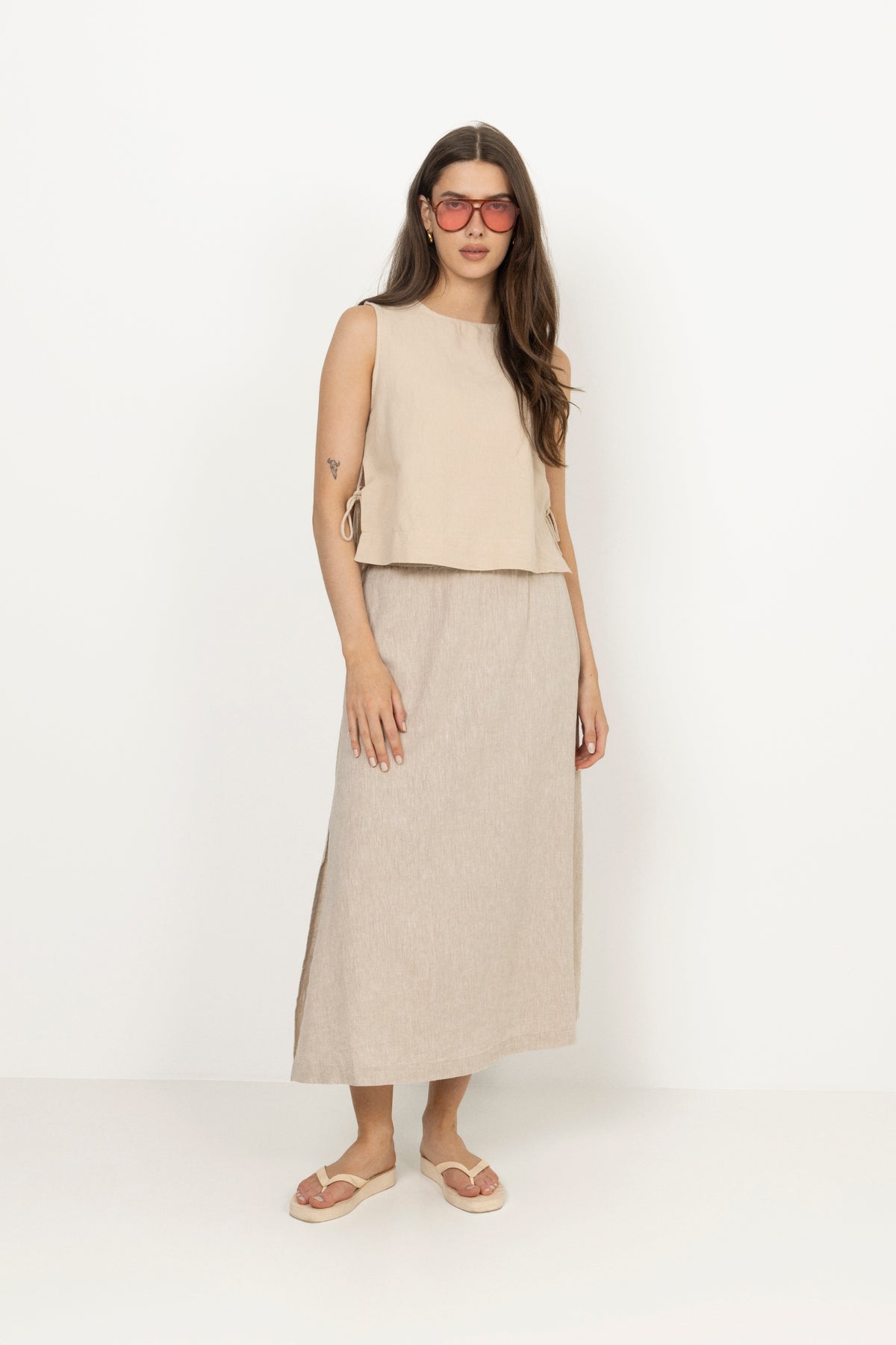 Pennie Ginia Hw Skirt - Sand Melange