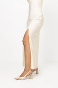 Biamaralyn Bow Slingback Satin - Off White