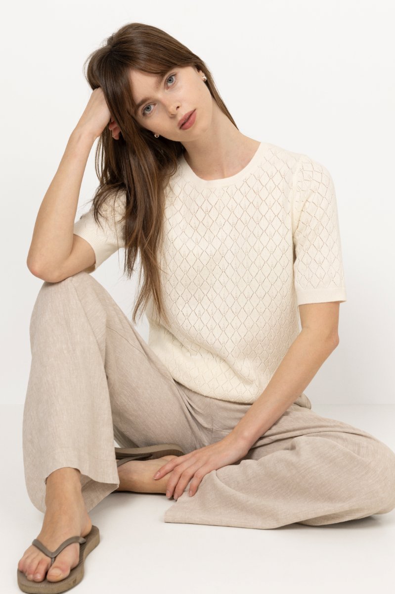 Helen 2/4 Knit O-Neck - Birch
