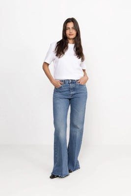 Relax Colwoman Ss Mock Neck Tee - Bright White