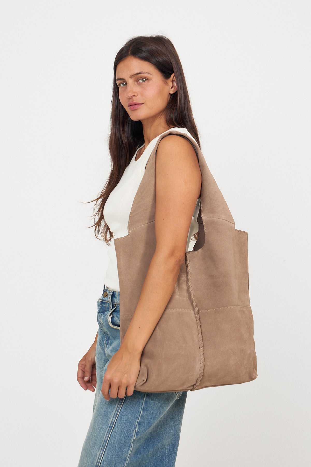 Suede Demi Bag - Moral Gray