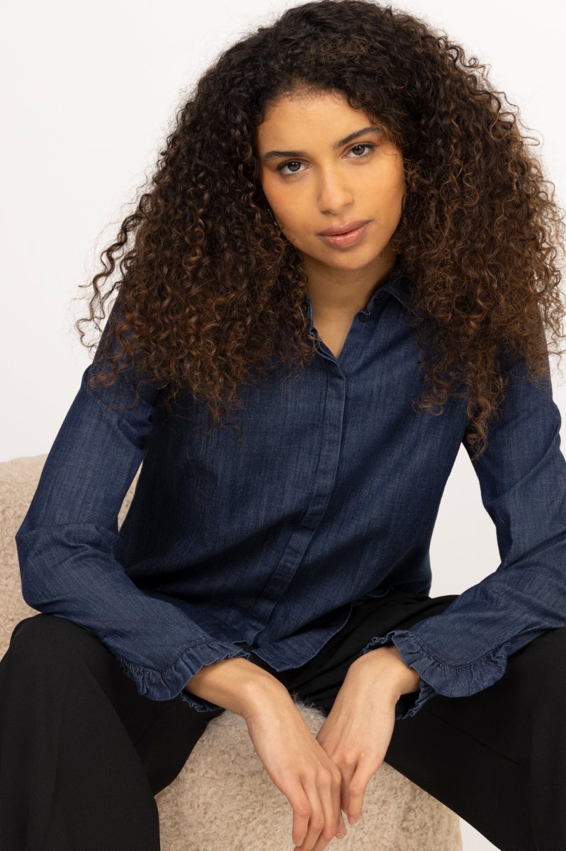Mattie Flip Denim Shirt - Dark Blue