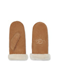 W Sheepskin Embroidered Mitten - Chestnut