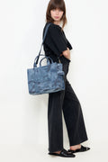 The Camo Jacquard Medium Tote - Blue Multi