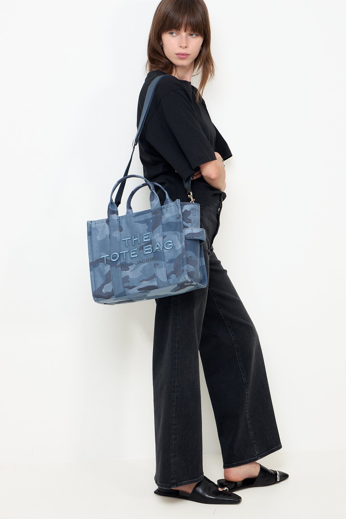 The Camo Jacquard Medium Tote - Blue Multi