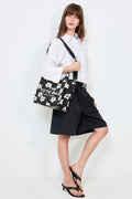 The Canvas Medium Tote - Black/White