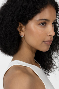 Daisy Micro Earrings - Silver/Crystal