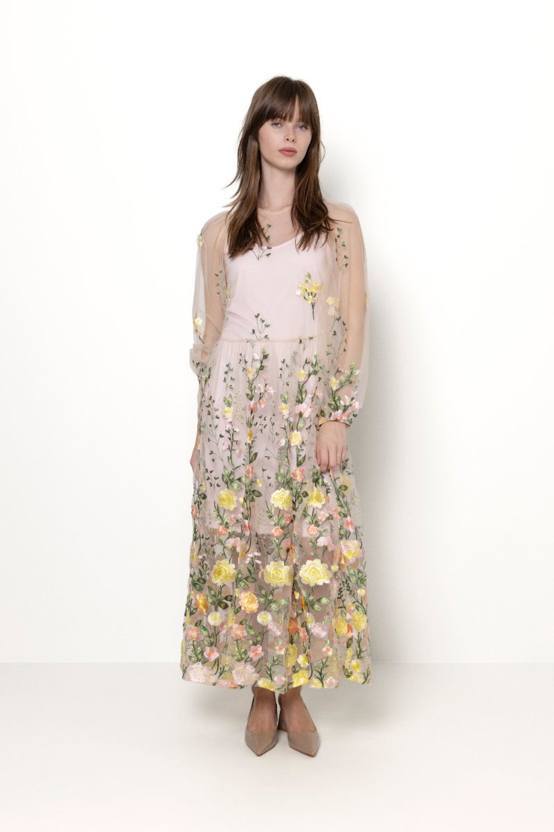 Fuschia Dress - Sand/Yellow