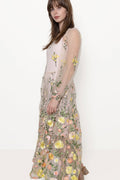 Fuschia Dress - Sand/Yellow