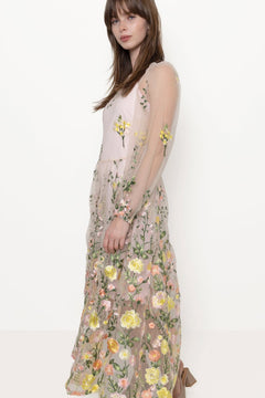 Fuschia Dress - Sand/Yellow