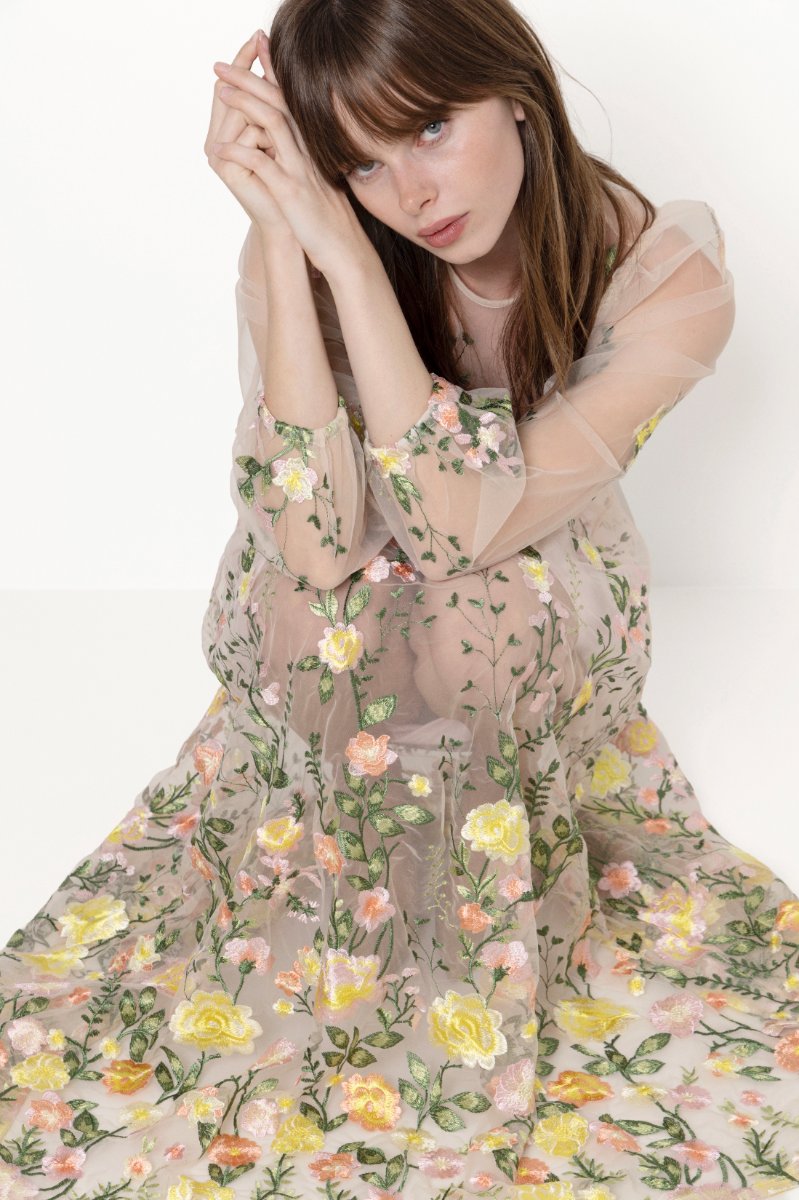 Fuschia Dress - Sand/Yellow