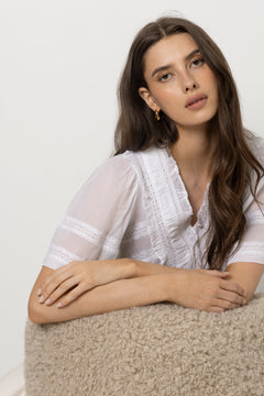 Evienne S Voile Top - White