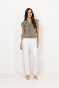 Jayla S Voile Top - Smoke Green