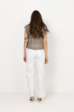 Jayla S Voile Top - Smoke Green